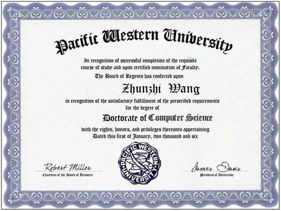 王準(zhǔn)之的野雞大學(xué)文憑